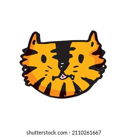 Hand drawing doodle cute tiger,  tiger vector illustration for t-shirt ,card, poster design for kids. Vector illustration design for fashion fabrics, textile graphics, prints, tiger cartoon 
