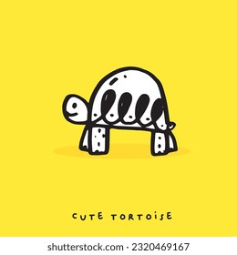 Hand drawing doodle cute tortoise ,Cute tortoise  in simple cartoon style, Cute animal,Cute turtle