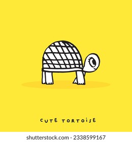 Hand drawing doodle cute tortoise ,Cute tortoise  in simple cartoon style, Cute animal,Cute turtle
