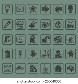 Hand drawing doodle icons universal set. Vector illustration