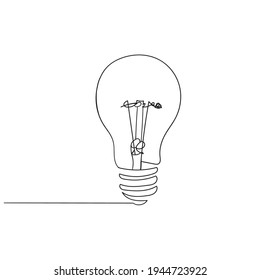 dibujo manual bombilla de doodle ilustración minimalismo concepto línea continua