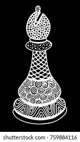 Hand drawing doodle Sketch Chess Bishop Vector Illustration Art