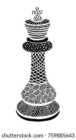 Hand drawing doodle Sketch Chess King Vector Illustration Art