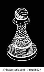 Hand drawing doodle Sketch Chess Pawn Vector Illustration Art
