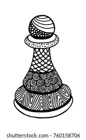 Hand drawing doodle Sketch Chess Pawn Vector Illustration Art