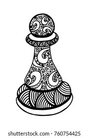 Hand drawing doodle Sketch Chess Pawn Vector Illustration Art
