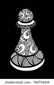 Hand drawing doodle Sketch Chess Pawn Vector Illustration Art