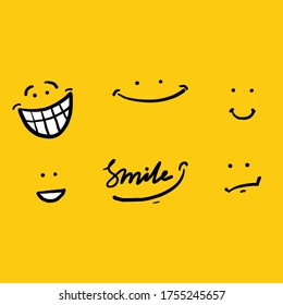 hand drawing doodle smile illustration vector isolated background