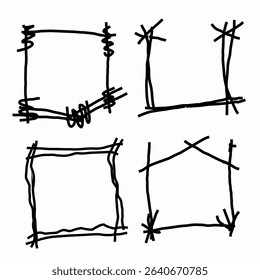 Hand Drawing Doodles Frame Vector Set