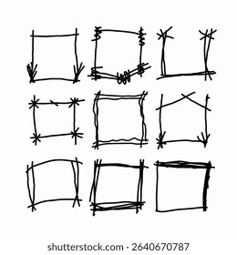 Hand Drawing Doodles Frame Vector Set
