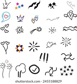 Hand drawing doodles vector  outlines.