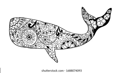 1,094 Whale Zentangle Images, Stock Photos & Vectors 