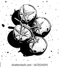 Tomas de pintura de puntos de dibujo a mano con vectores blanco y negro con palos