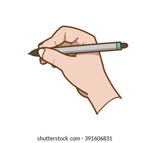Hand Drawing, a hand drawn vector illustration of a hand holding a ballpoint about to write/draw something.