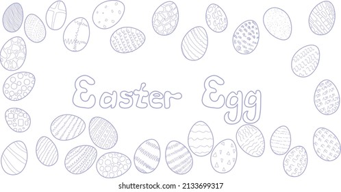 Malseite für Ostereidoodles, handgezeichnet, zur Illustration von Osterlinien