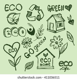 Ecology Icon Set Isolated On White Stock Vector (Royalty Free) 73718404 ...