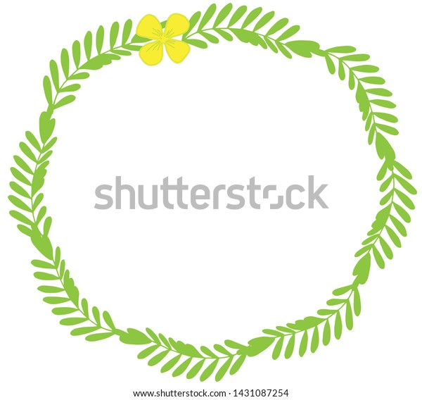 hand drawing eco and nature frame from\
leaves. vector doodle\
illustration