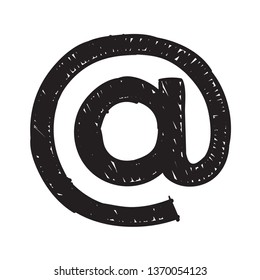 hand drawing electronic mail sign