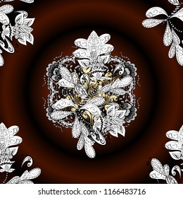 Hand drawing with elegant element on a brown, black and white colors. Vector illustration.