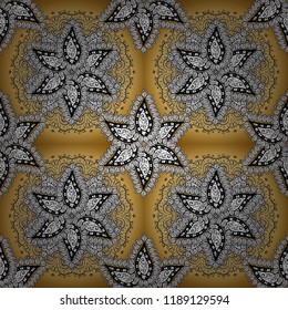 Hand drawing with elegant element on a gray, white and yellow colors. Vector illustration.
