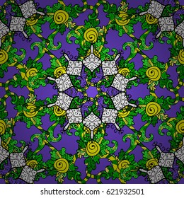 Hand drawing with elegant element on a violet background. Vector illustration.