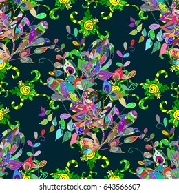 Hand drawing with elegant element on a blue background. Vector illustration.