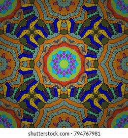 Hand drawing with elegant element on a orange, neutral and green colors. Vector illustration.