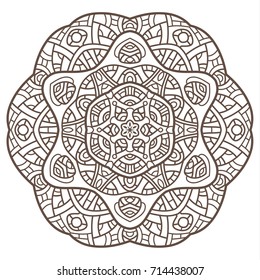 Hand drawing element. Black and white. Mandala. Vector illustration.