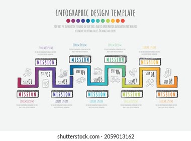 Los elementos de dibujo manual para Infographic se pueden utilizar para las opciones Presentación, diseño de flujo de trabajo, diagrama, aumento de número.