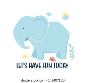 Hand drawing elephant vector illustration.