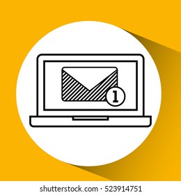 hand drawing email receiving diagonal lines vector illustration eps 10