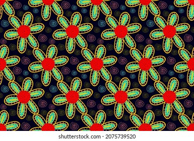 Diseño tradicional de dibujo a mano para fondo de tela, papel pintado, tela. bohemain, alfombra africana, patrón floral.