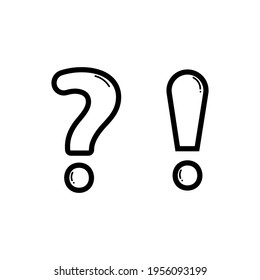hand drawing exclamation mark and question mark
