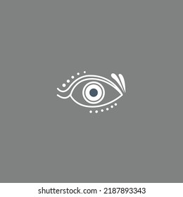 Hand drawing eye icon vector isolated on gray background. Eye icon hand drawing art sytle. Vision concept, View symbol icon. Eyesight icon sketch. Vision symbol. View sign