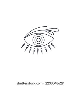 Hand Zeichnen der Augenlinie Symbol. Umrisssymbol Hand Zeichnung Kunstsilbe. Lineares Vision-Konzept, Symbol-Umriss anzeigen. Sehgedankenskizze. Bildsymbol. Zeichenzeichnung anzeigen
