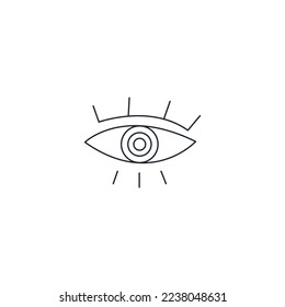 Icono de línea ocular de dibujo manual. Esquema del estilo de dibujo de la mano del icono de los ojos. Concepto de visión lineal, icono de esquema de símbolo de vista. Icono de bocetos de visión. Símbolo de visión. Ver plano hsnd de signo