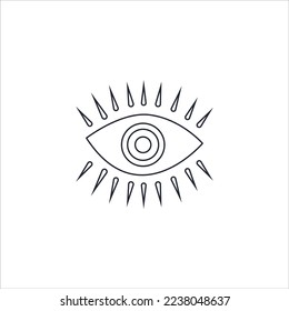 Hand Zeichnen der Augenlinie Symbol. Umrisssymbol Hand Zeichnung Kunstsilbe. Lineares Vision-Konzept, Symbol-Umriss anzeigen. Sehgedankenskizze. Bildsymbol. Zeichenzeichnung anzeigen