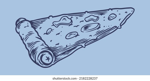 Dibujando a mano un juego de pizza de comida rápida. Menú de comida rápida del restaurante de comida chatarra