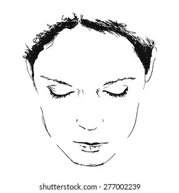 Hand Drawing Female Face