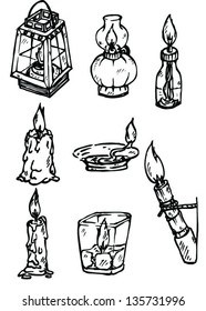 hand drawing of fire source