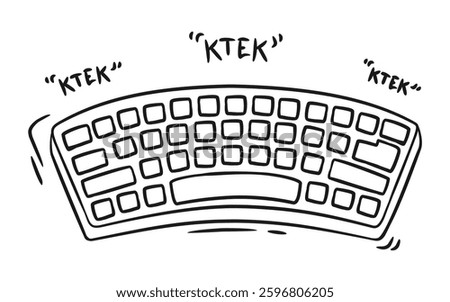 Hand Drawing of Floating Mechanical Keyboard