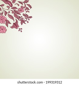 Hand drawing floral background. Element for design
