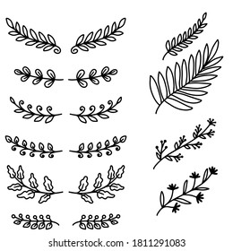 Set Hand Drawn Vector Decorative Elements Stock Vector (royalty Free 