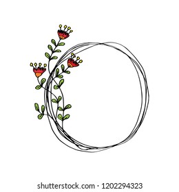 Hand drawing floral frame.
