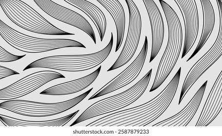 Hand drawing floral minimal elements in line art style.Vector illustration.