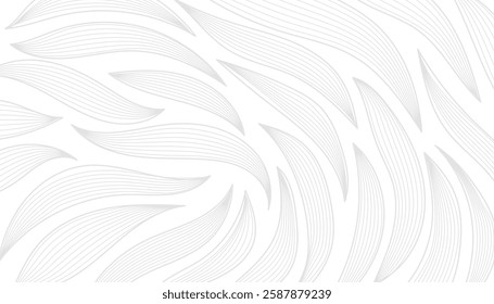 Hand drawing floral minimal elements in line art style.Vector illustration.