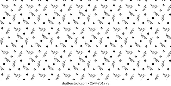 Hand Drawing Floral Seamless Pattern - Scatter style flower pattern