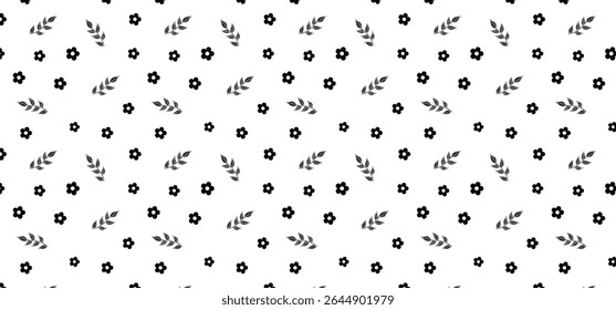 Hand Drawing Floral Seamless Pattern - Scatter style flower pattern