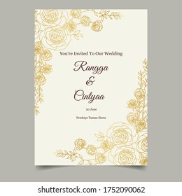 hand drawing floral wedding invitations