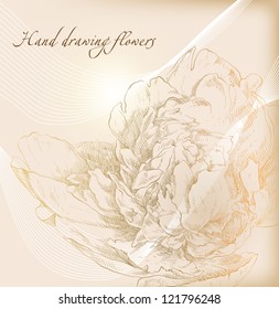 Hand drawing flower